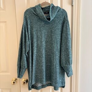 Anthropologie Blue Cowl Neck Sweater